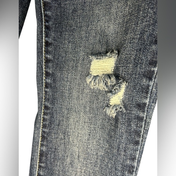 Judy Blue Skinny Fit Jeans Slanted Hem Blue Distressed Women’s Size 27 JB82326MD - Picture 6 of 16